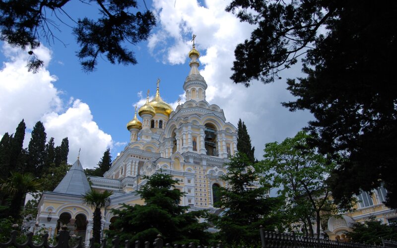 Orthodox church with golden domes