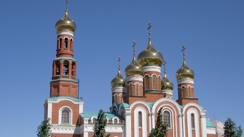 Orthodox church with golden domes