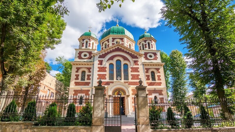 Orthodox Church with Green Domes — Serene