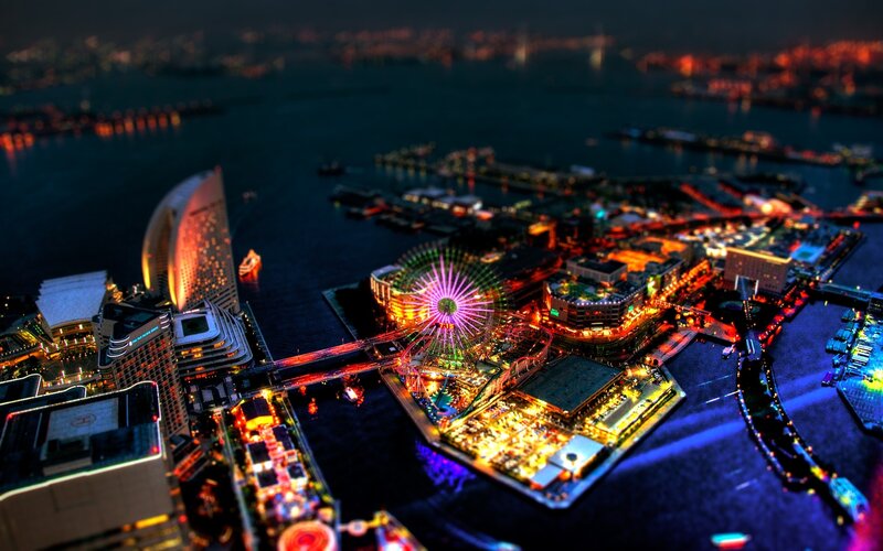 Osaka Bay Amusement Park — Purple, Dramatic