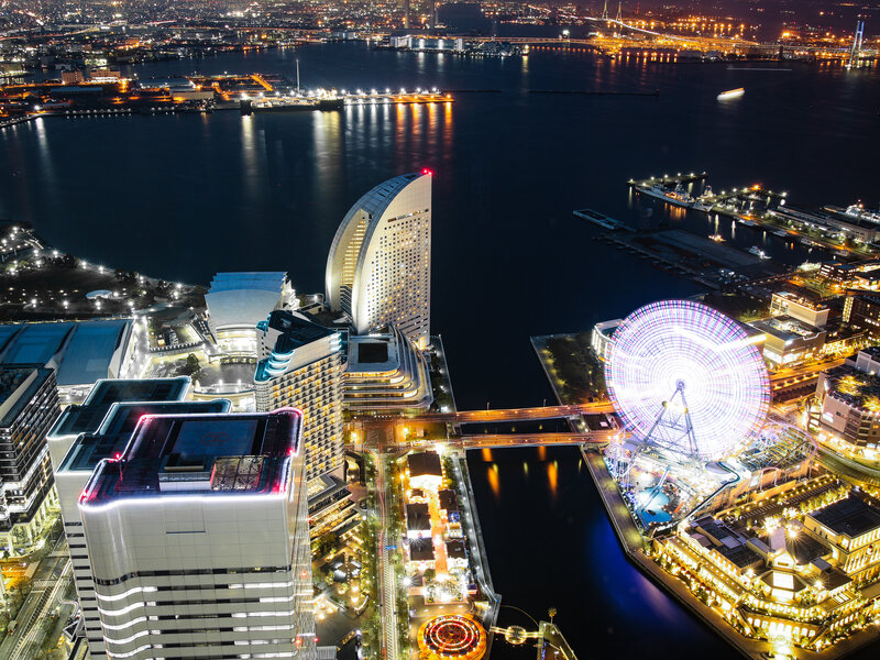 Osaka Bay at Night — Black