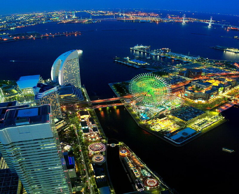 Osaka Bay at Night — Blue