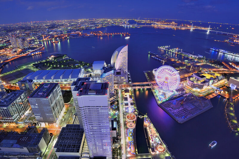 Osaka Bay at night