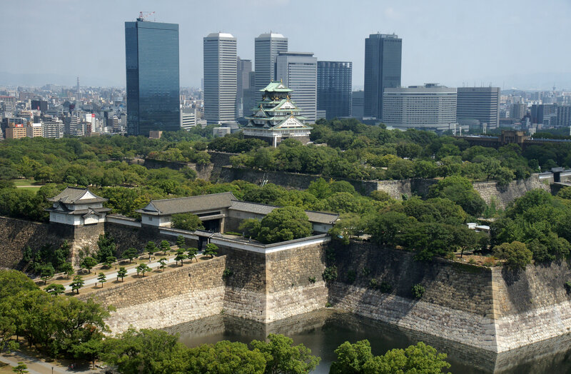 Osaka Castle and city skyline
