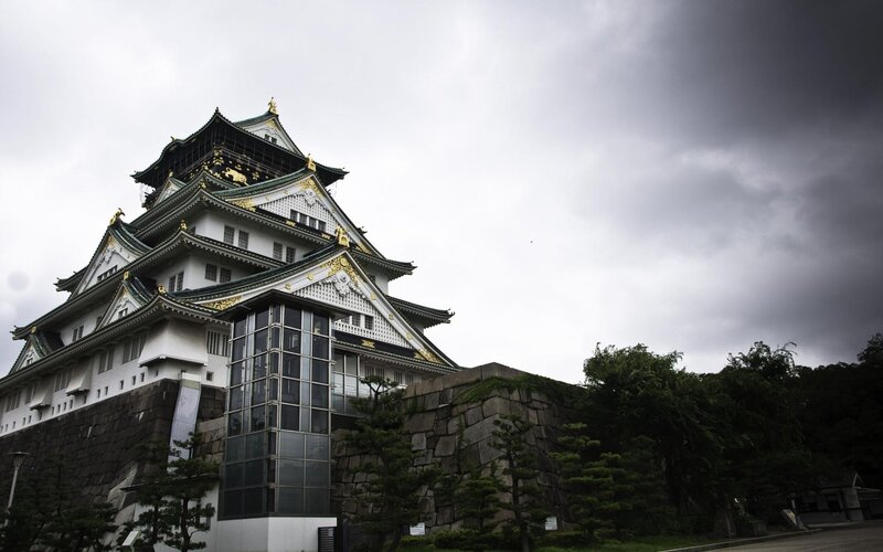 Osaka Castle — Gray, Dramatic