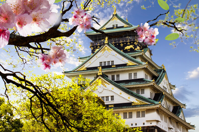 Osaka Castle — White, Serene, Spring