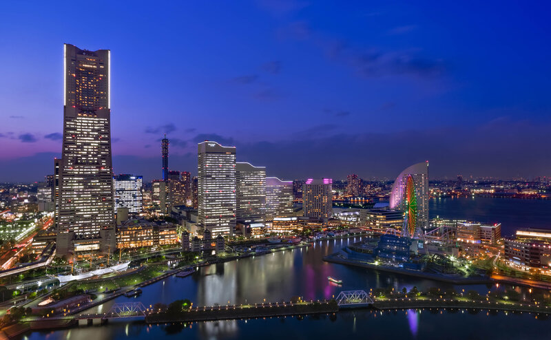 Osaka Skyline at Night — Blue, Serene