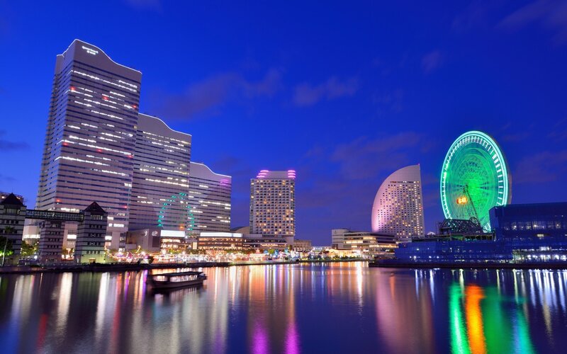 Osaka Skyline at Night — Blue