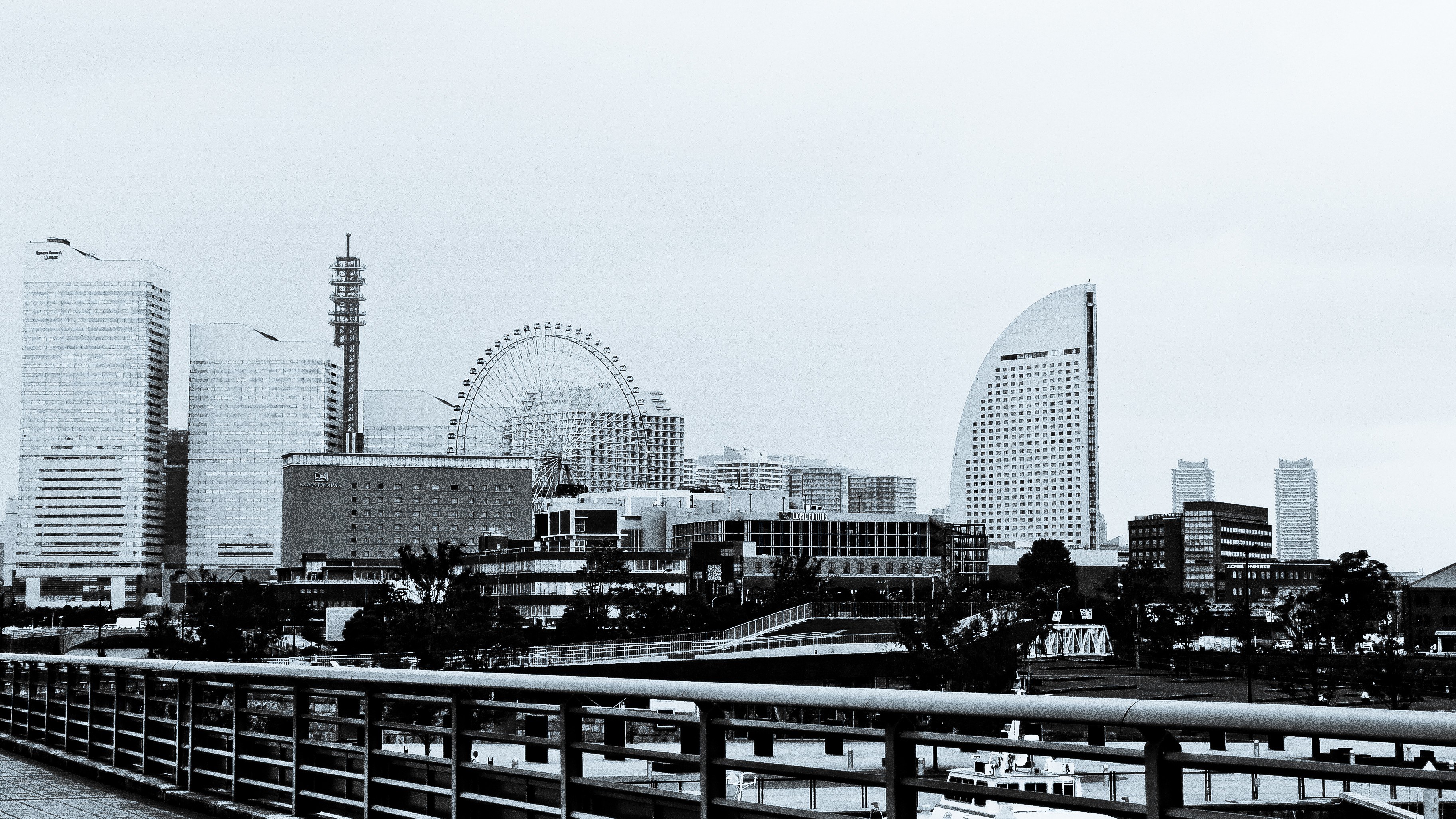 Osaka skyline with Ferris wheel