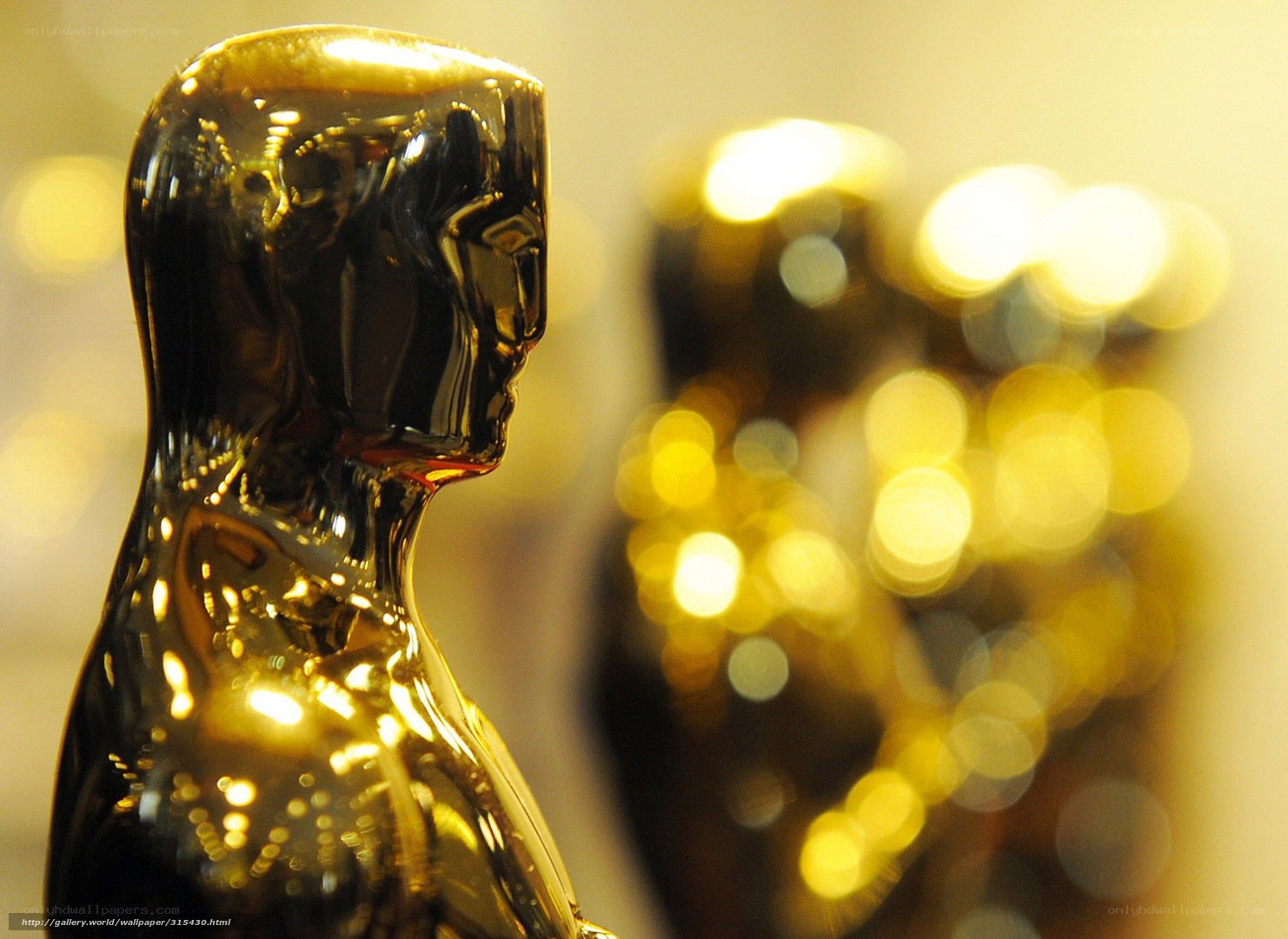 Oscar statuette in golden light