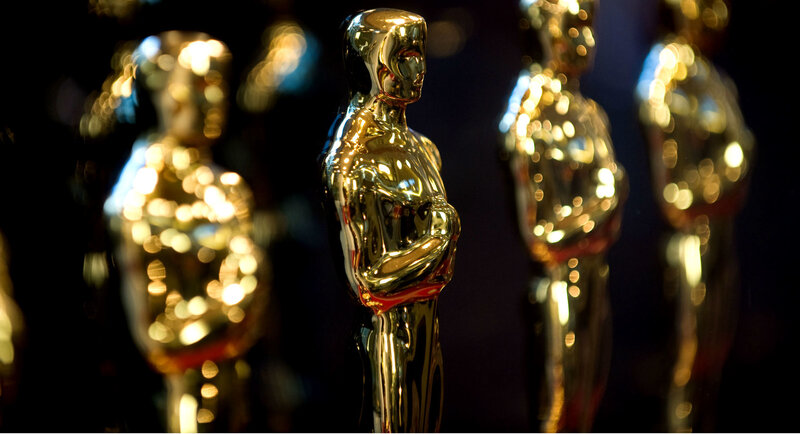 Oscar statuettes in display
