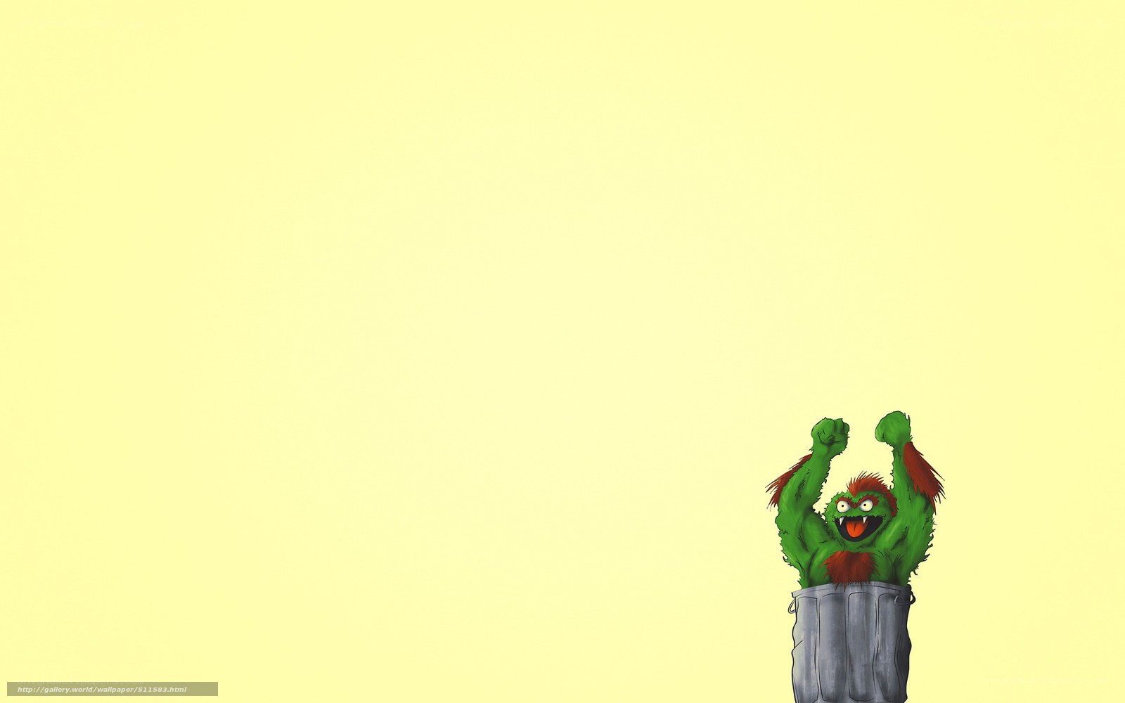 Oscar the Grouch in a trash can