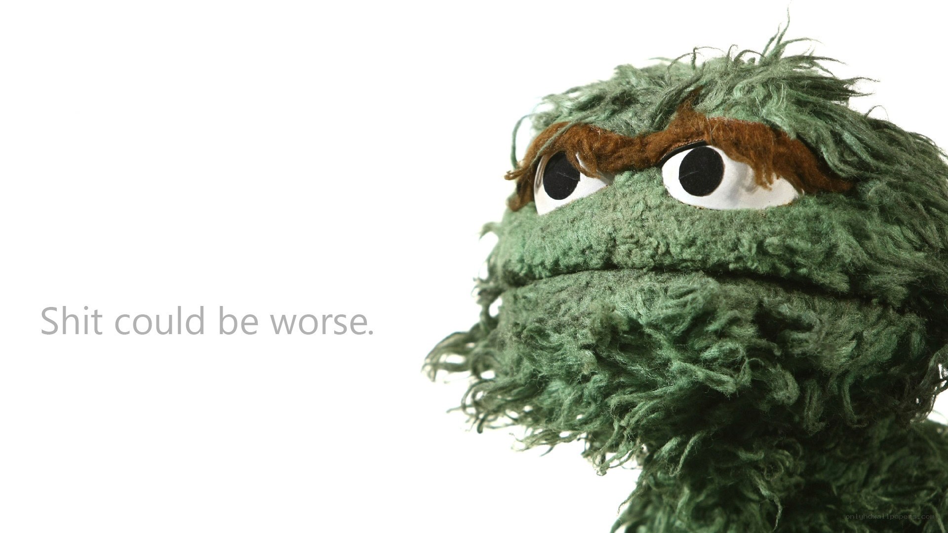 Oscar the Grouch with text