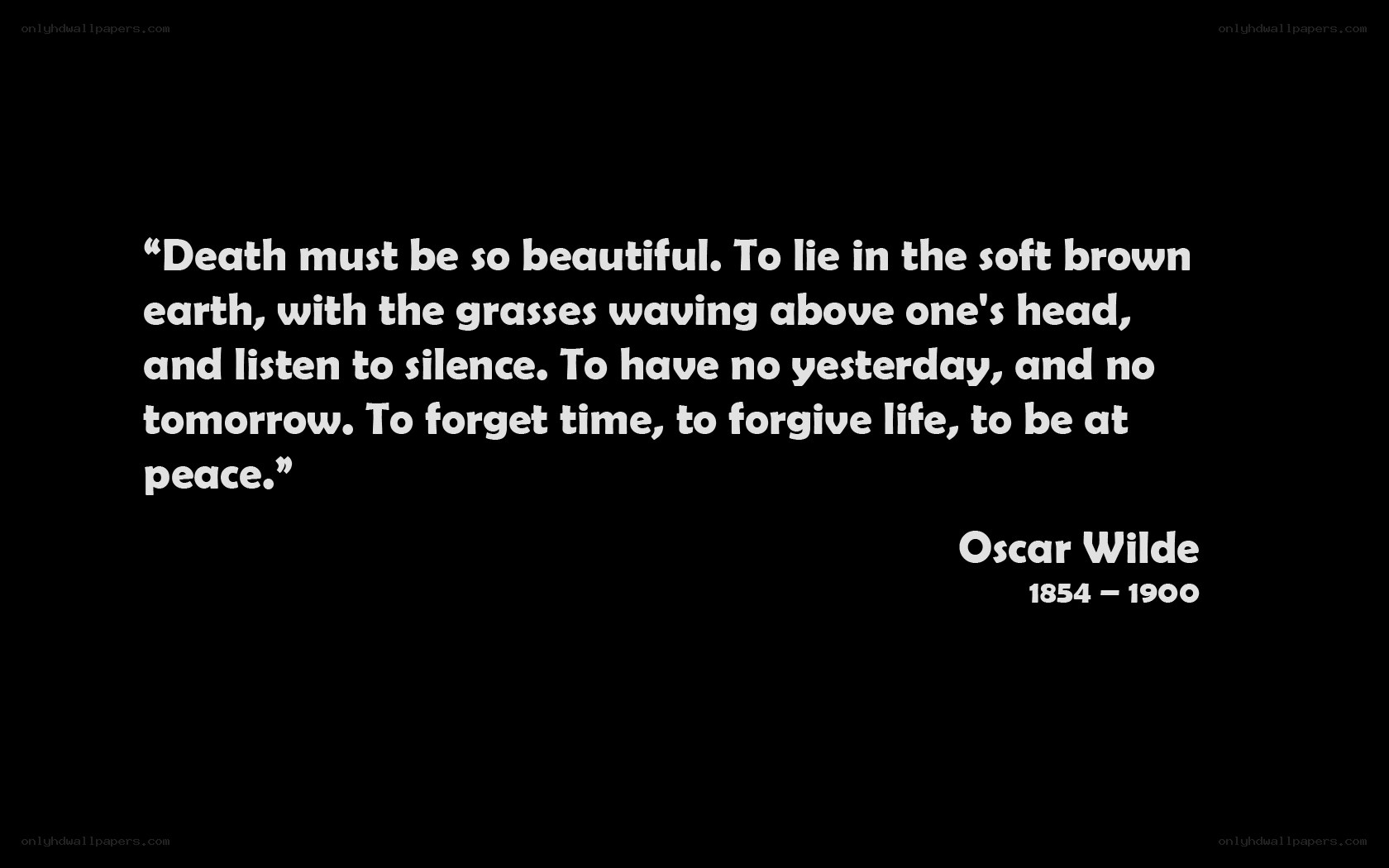 Oscar Wilde quote on death