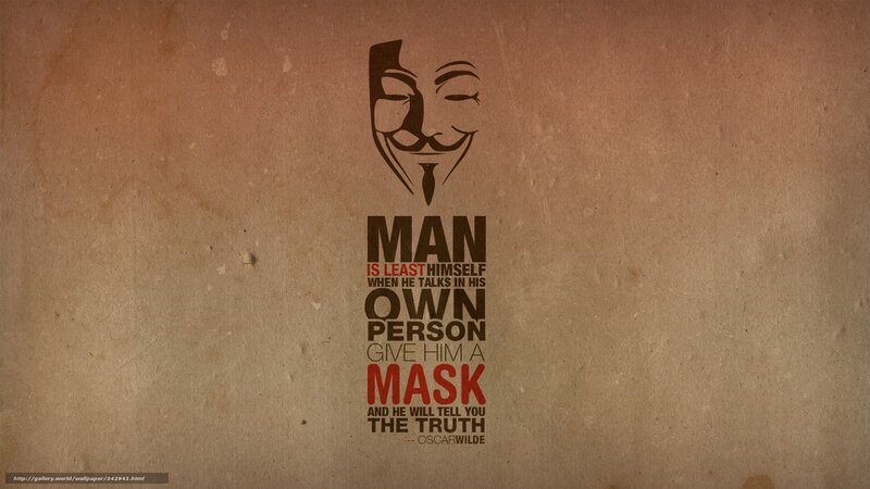 Oscar Wilde quote with Guy Fawkes mask