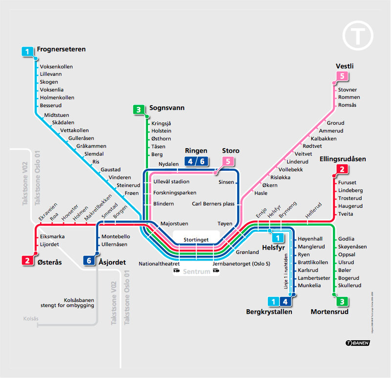 Oslo Metro map