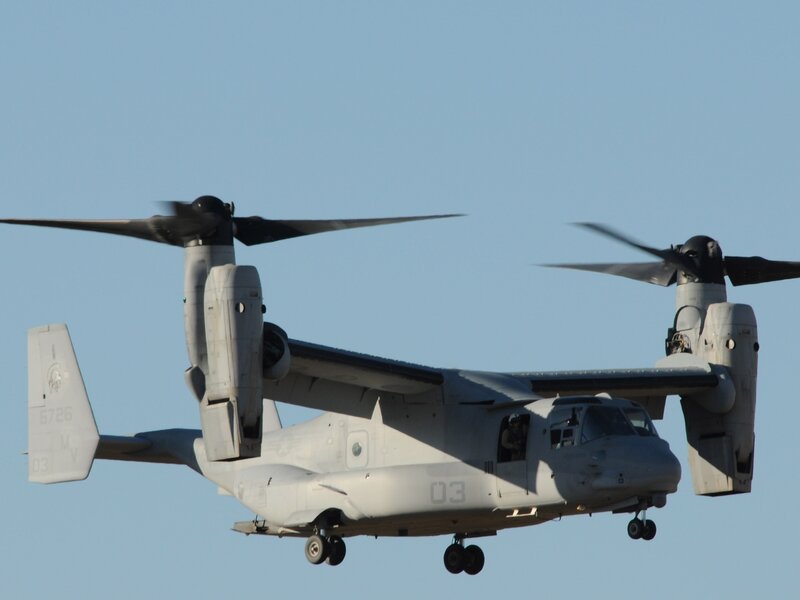 Osprey aircraft in flight