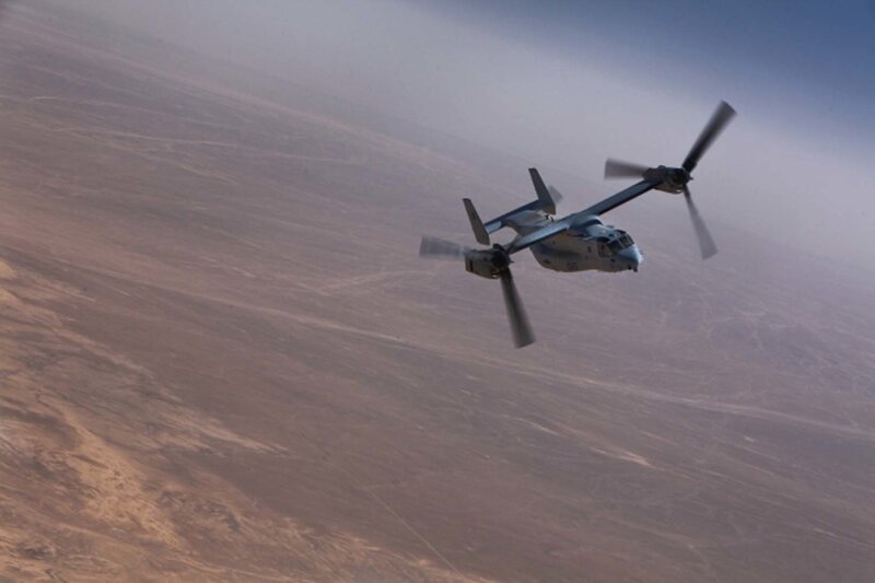 Osprey helicopter in flight