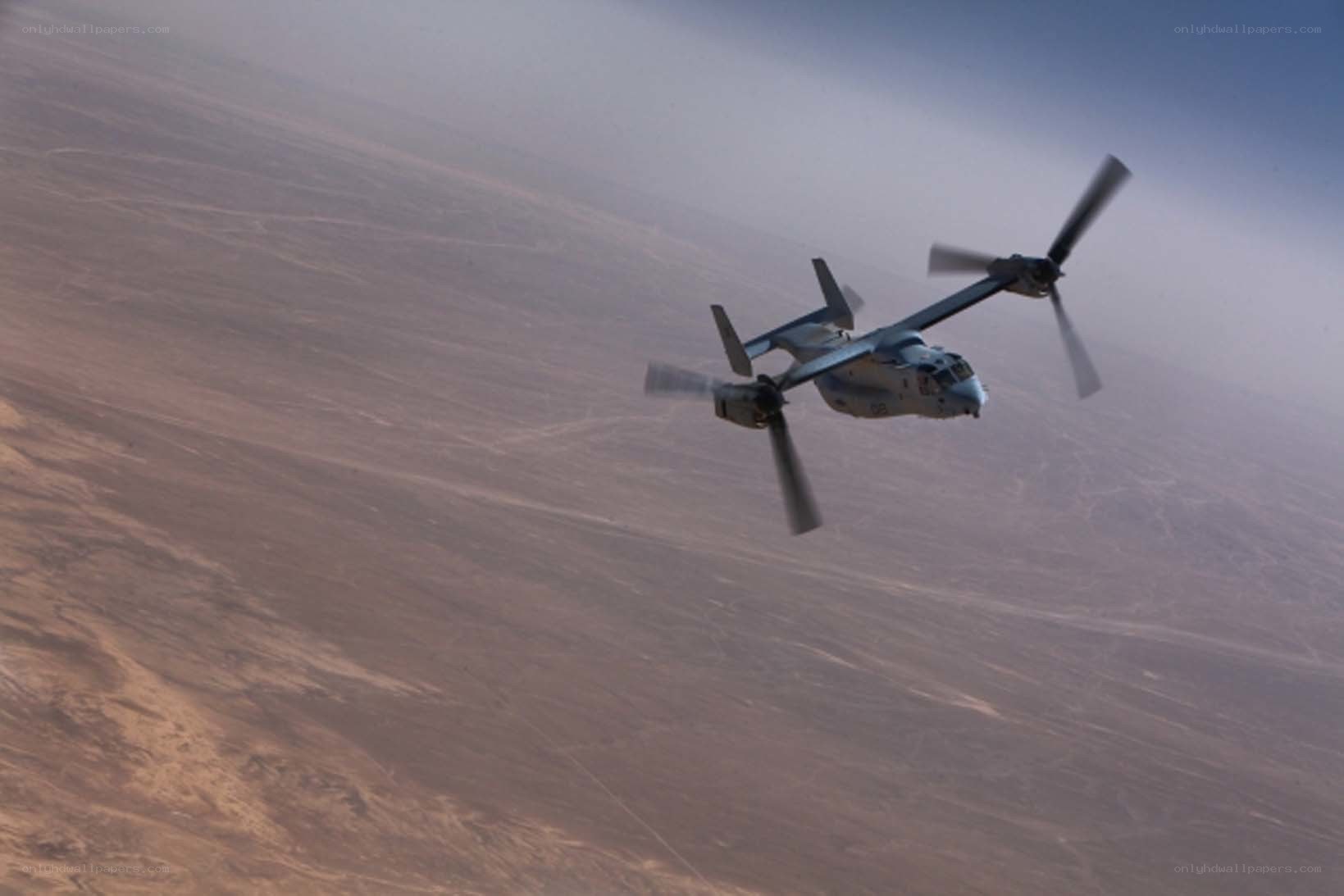 Osprey helicopter in flight