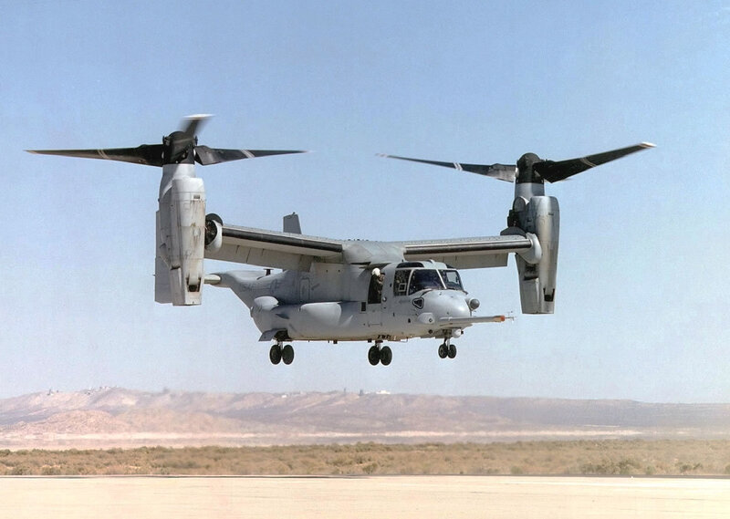 Osprey helicopter in flight