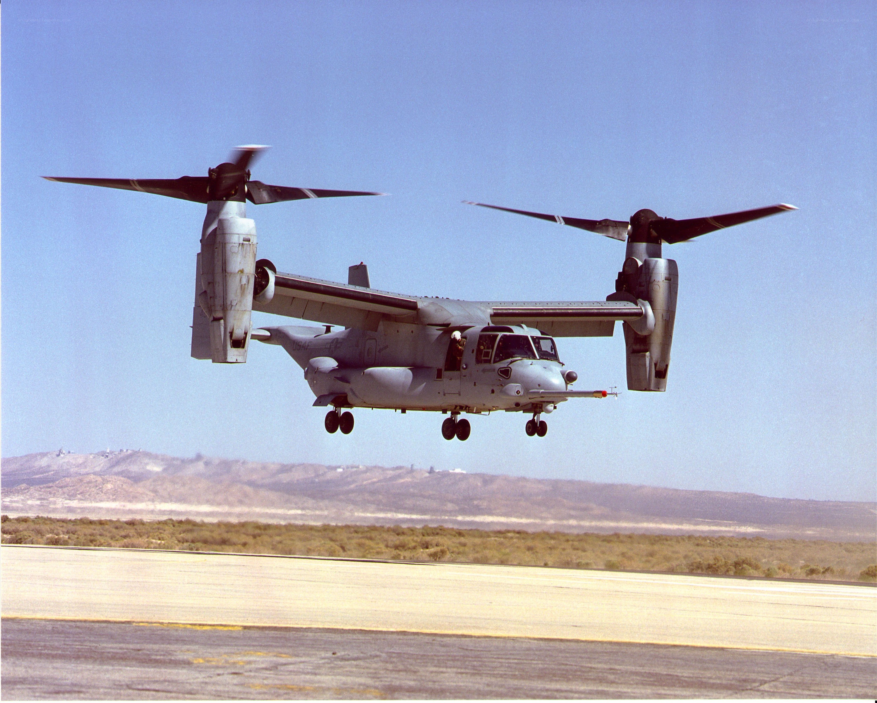 Osprey helicopter in flight