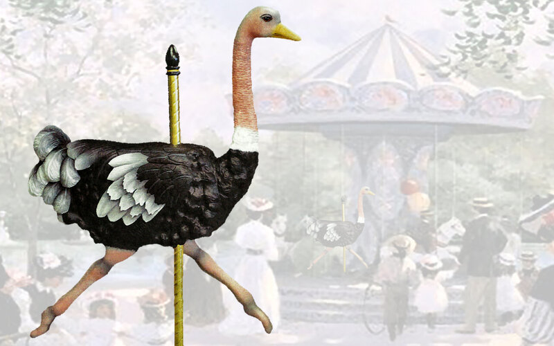 Ostrich Carousel Figure
