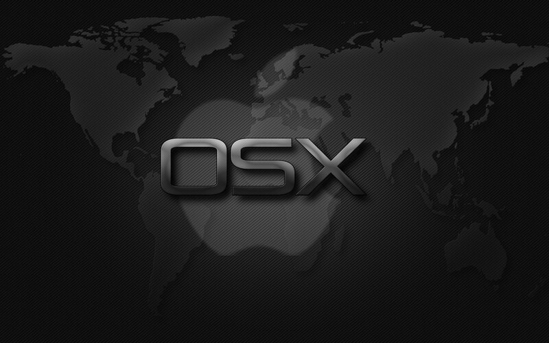 OSX logo on world map