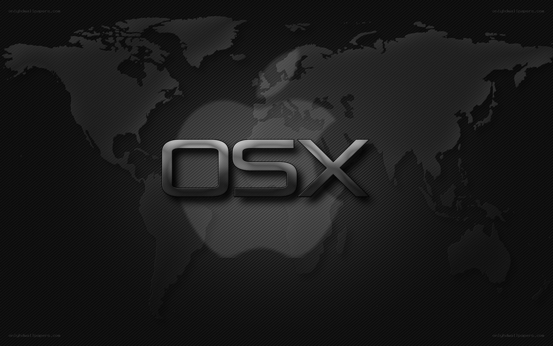 OSX logo on world map
