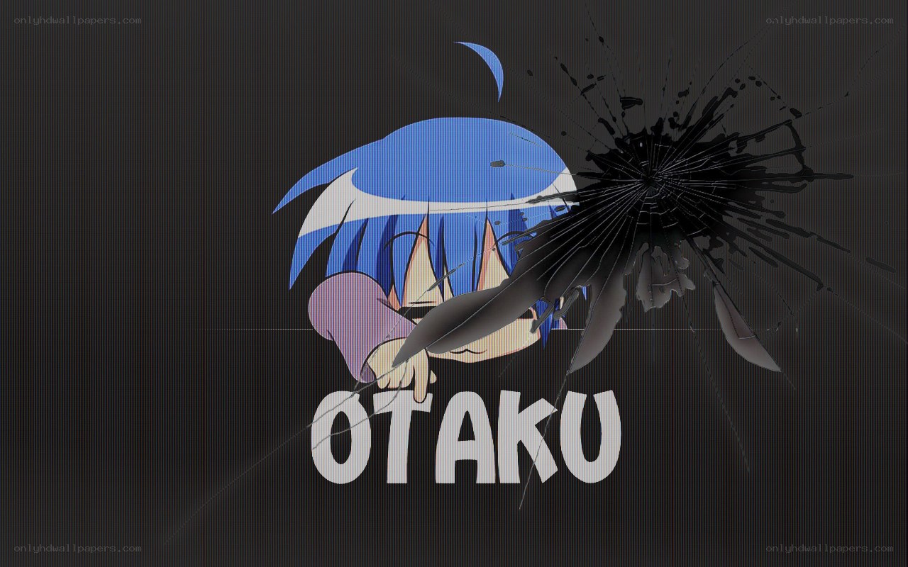 Otaku anime character with cracked screen