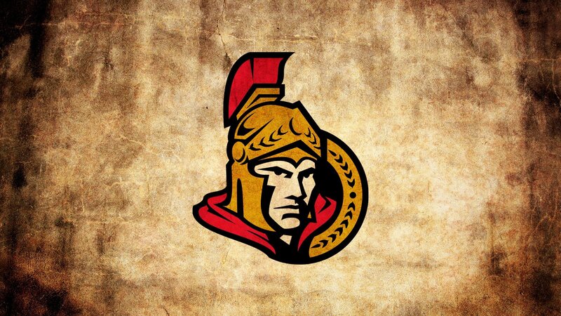 Ottawa Senators logo on vintage background