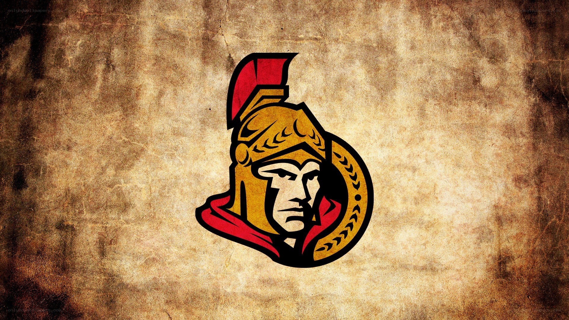 Ottawa Senators logo on vintage background