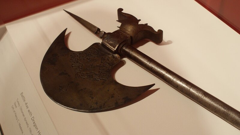 Ottoman battle axe with dragon head
