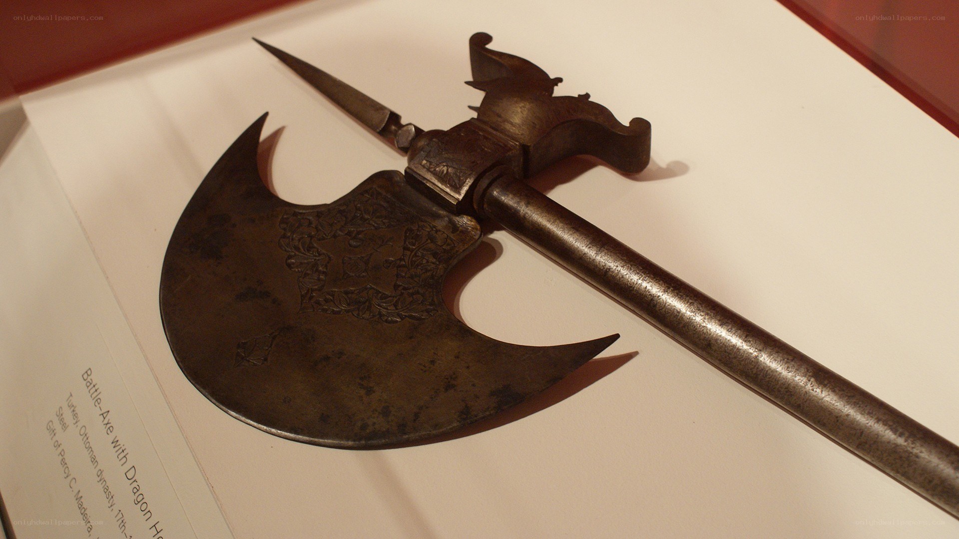 Ottoman battle axe with dragon head