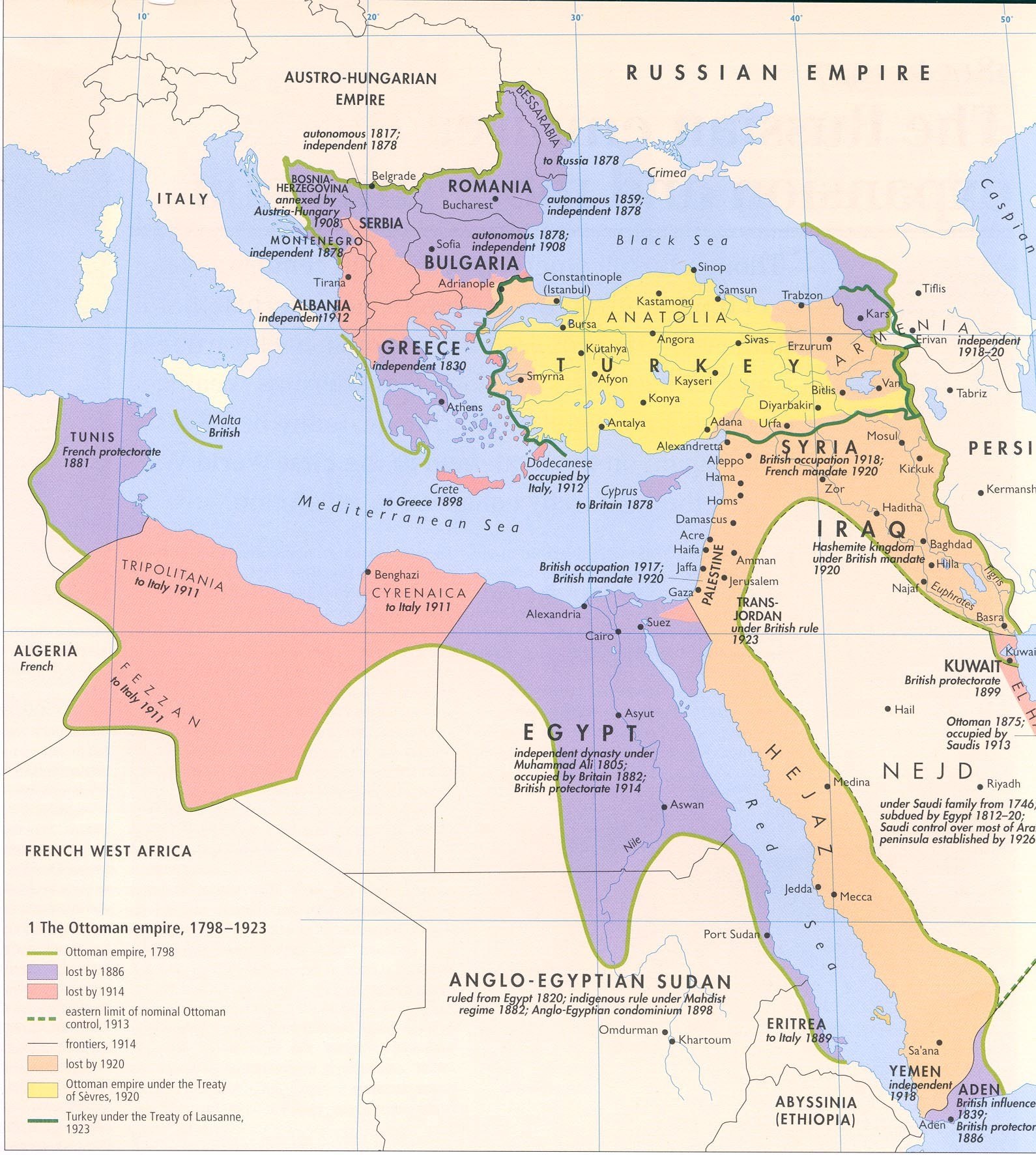 Ottoman Empire map 1798-1923