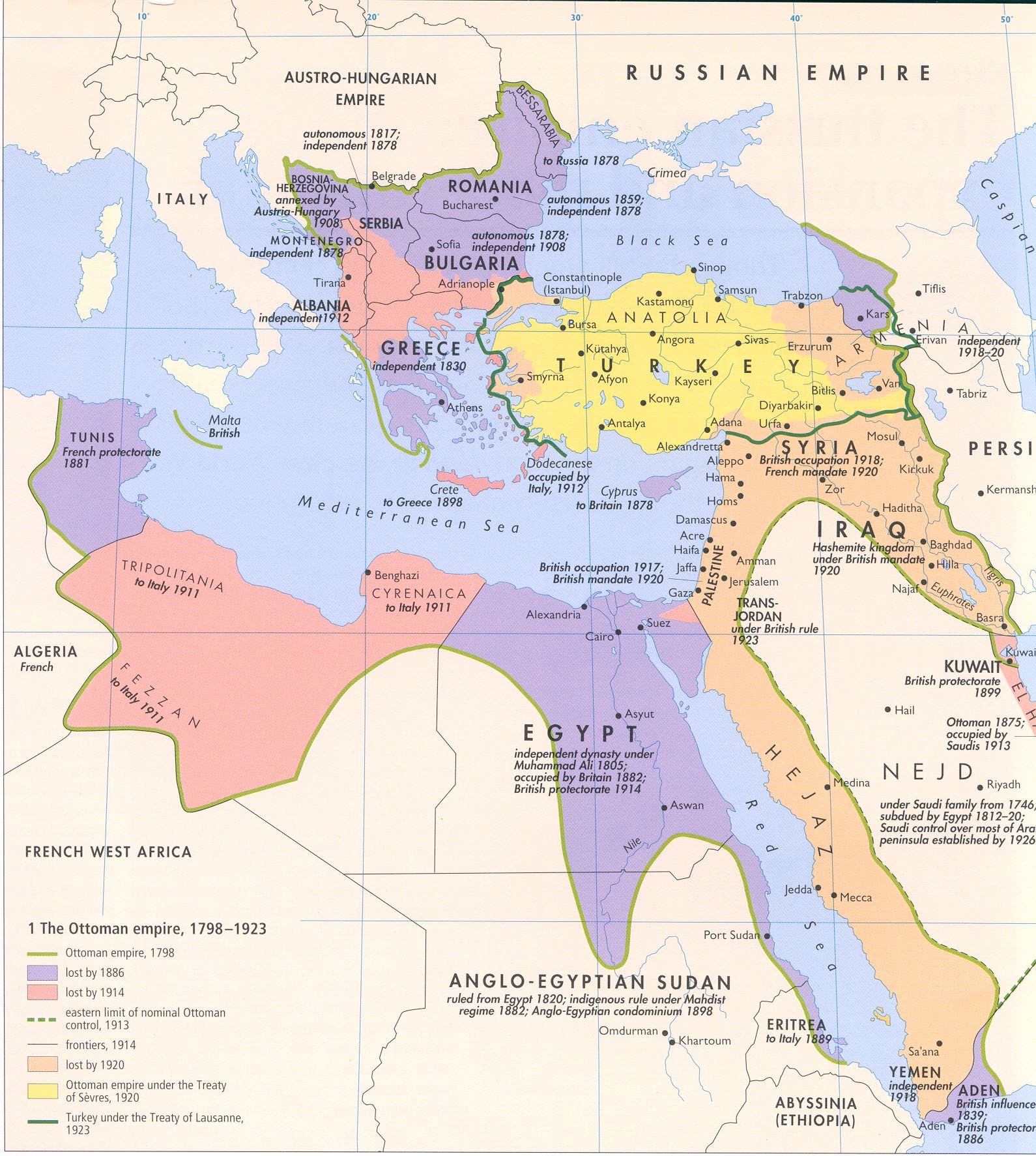 Ottoman Empire map 1798-1923