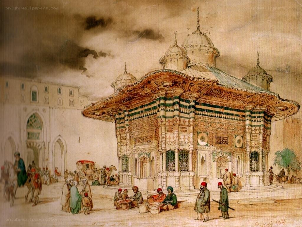 Ottoman fountain scene