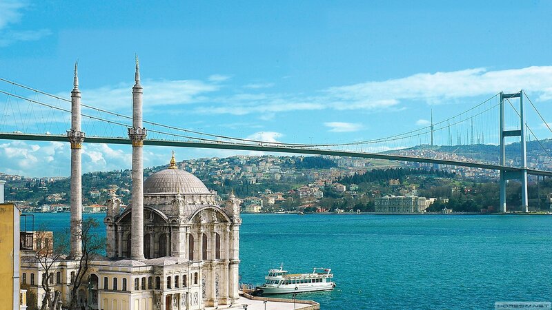 Ottoman Mosque and Bridge — Blue