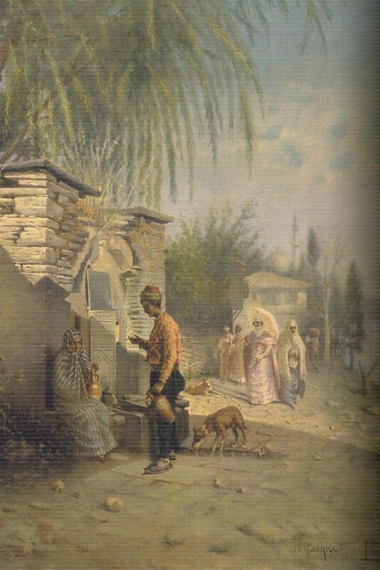 Ottoman street scene with well