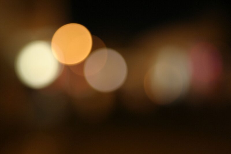 Out-of-focus Lights at Night — Orange, Dark