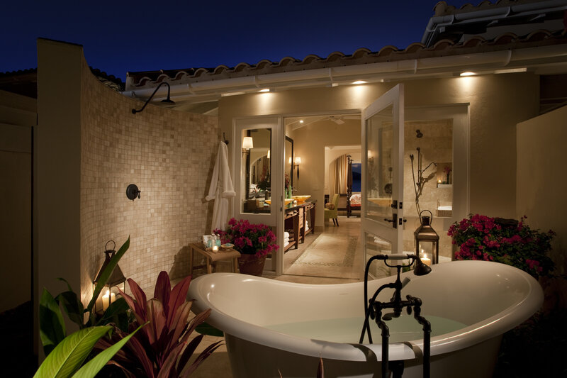 Outdoor Bathtub at Night