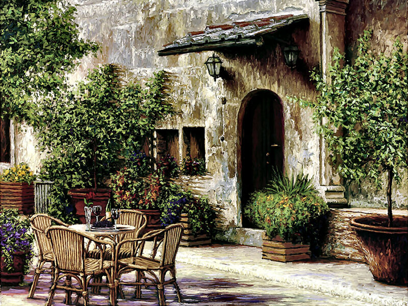 Outdoor Cafe Table — Green, Serene