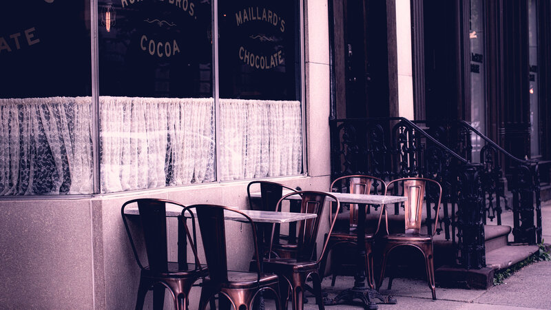 Outdoor Cafe Tables — Purple