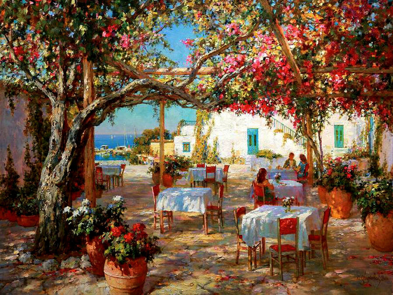 Outdoor Cafe under Trees
