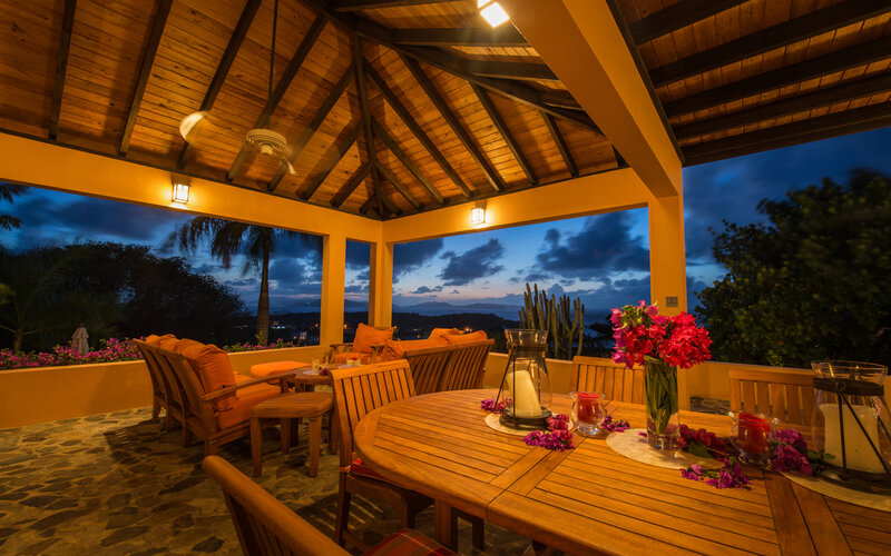 Outdoor Dining Area — Brown, Serene, Night, Photograph