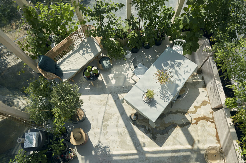 Outdoor Dining Area — Green, Serene
