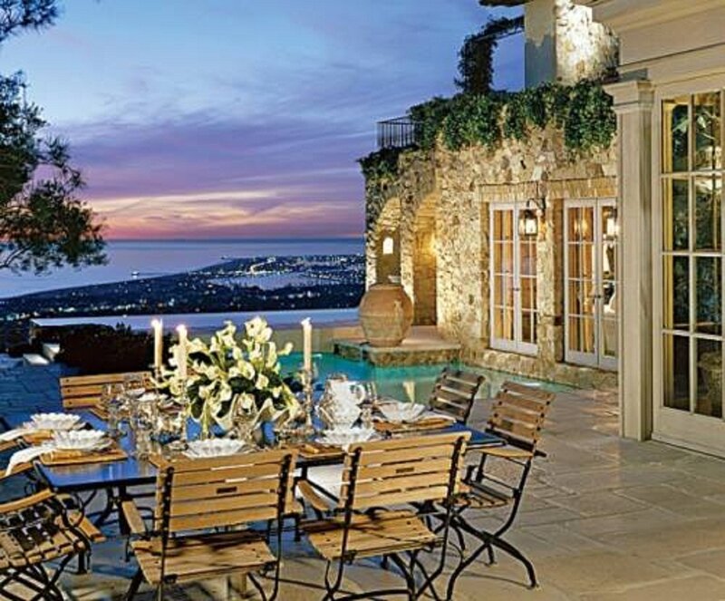 Outdoor Dining Table — Blue, Serene, Sunset