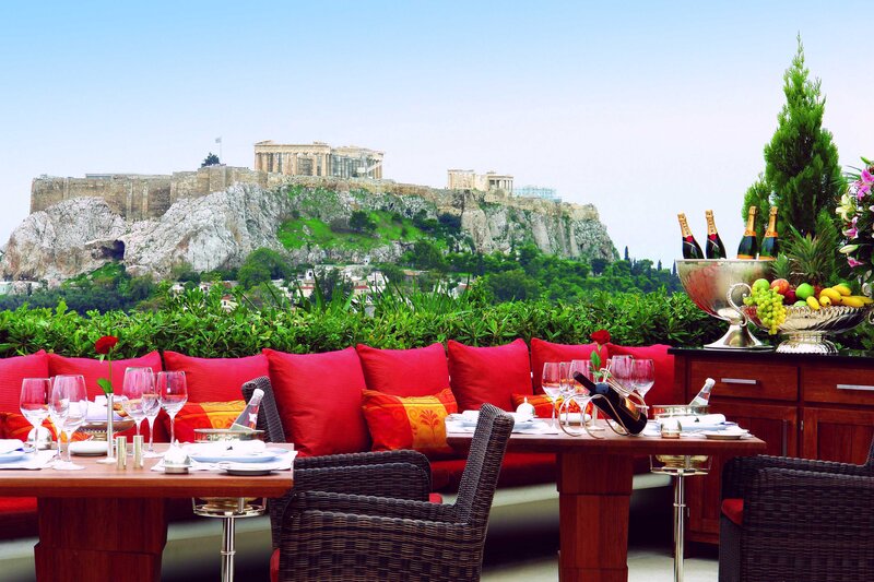 Outdoor Dining with Acropolis View