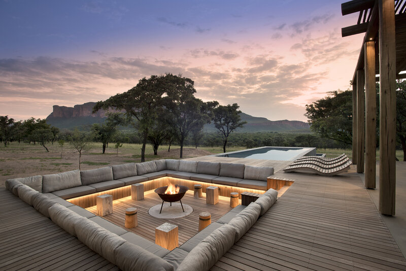 Outdoor Fire Pit Area — Brown