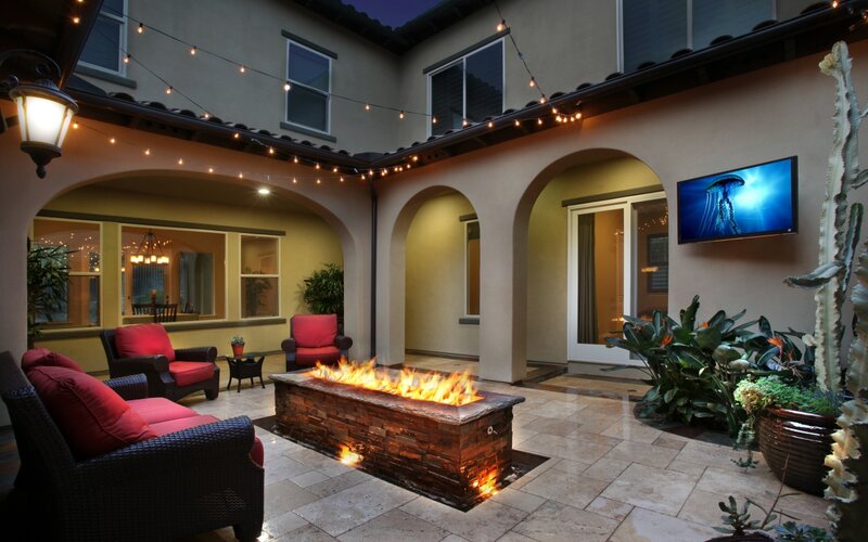 Outdoor Fire Pit Patio — Beige