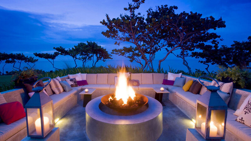 Outdoor Fire Pit Seating — Blue